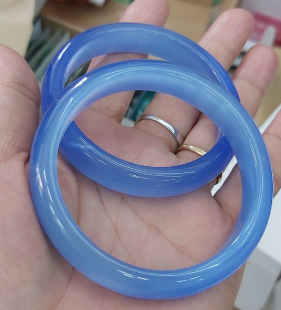 [HCM]Vòng Tay Bản Liền Đá Mắt Mèo Màu Xanh biển đủ size đủ màu