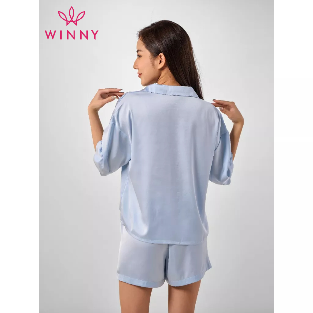 WINNY - Bộ đồ lụa cộc tay quần đùi mặc nhà 1MNSA23133C