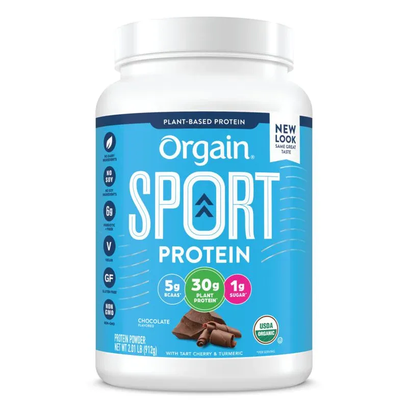 [Hoàn Tiền 15%]Bột protein thực vật hữu cơ Orgain Sport chocolate 912g