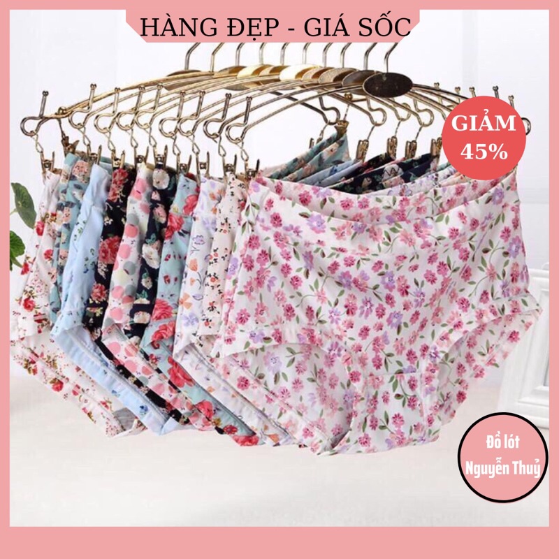 Combo 10 quần lót nữ đúc hoa điều hòa thông hơi form 40-65kg siêu chất