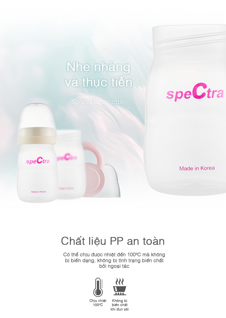 Bình sữa PP cổ rộng Spectra 160ml