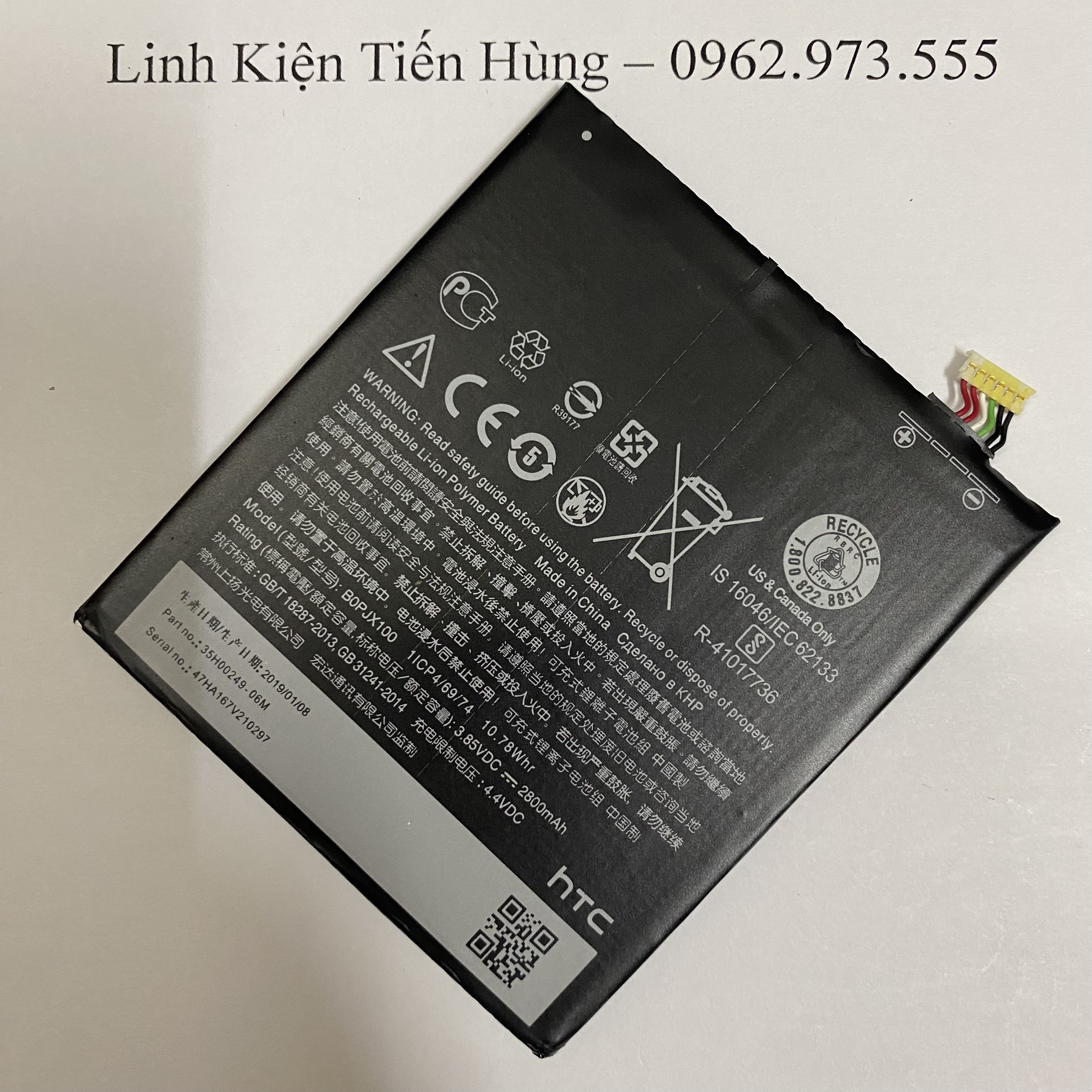 Pin HTC Desire 728 hàng chuẩn zin 1 đổi 1