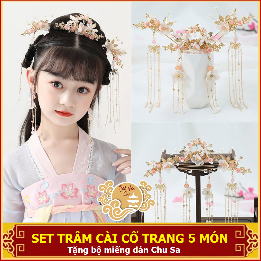 Hanfu set trâm cài tóc cổ trang 5 món SHOP TĨNH VÂN CÁC (có sẵn)