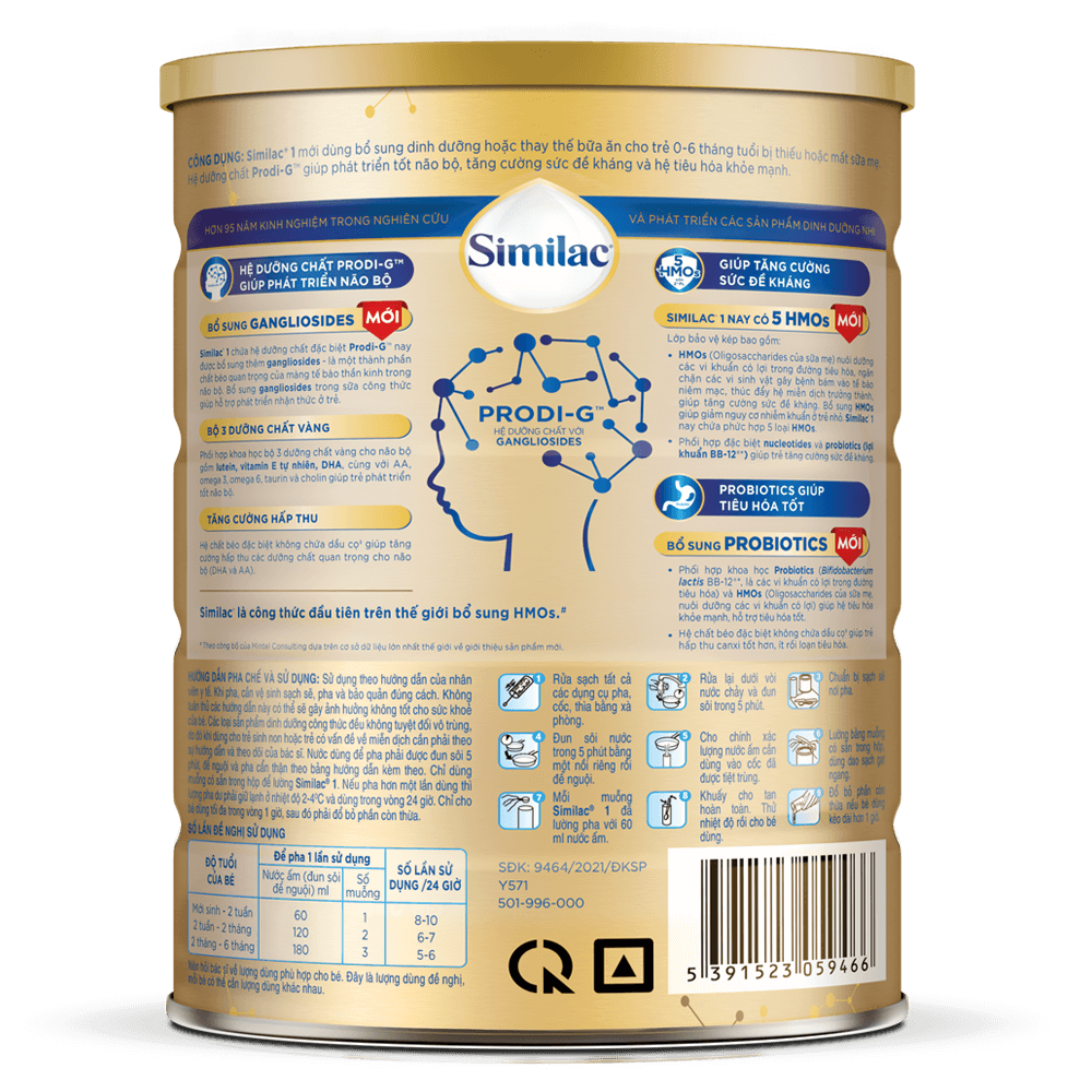 [Date 11.2025] Sữa bột Similac 5G số 1 lon 900g (0 - 6 tháng)