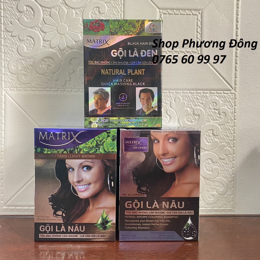 Dầu gội Matrix Gội Là Nâu (Hộp 10 gói x 30ml/hộp)