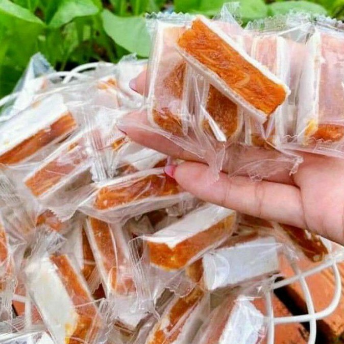 Kẹo khóm mít dừa non ép bánh tráng 500g - đồ ăn vặt