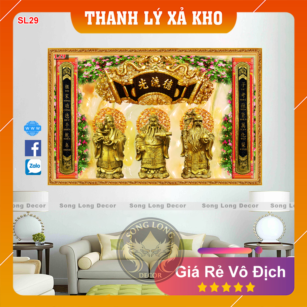 Tranh Dán Tường Phòng Thờ - SL29-Tranh 3d Linh Thiêng- Song Long Decor