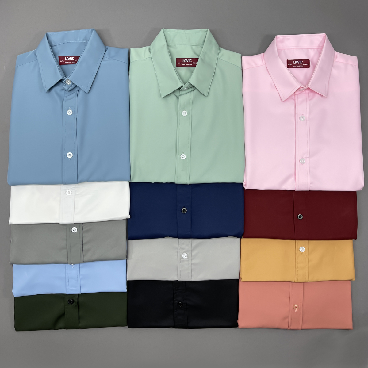 [MẪU MỚI] Áo Sơ Mi Nam Trơn Basic Nhiều Màu Không Nhăn LV523