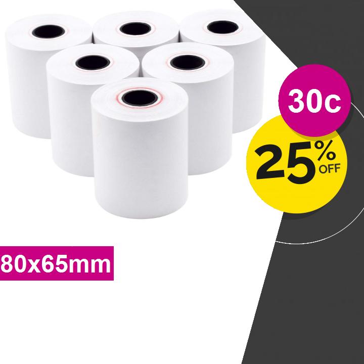 30 cuộn giấy in nhiệt k80 phi 65