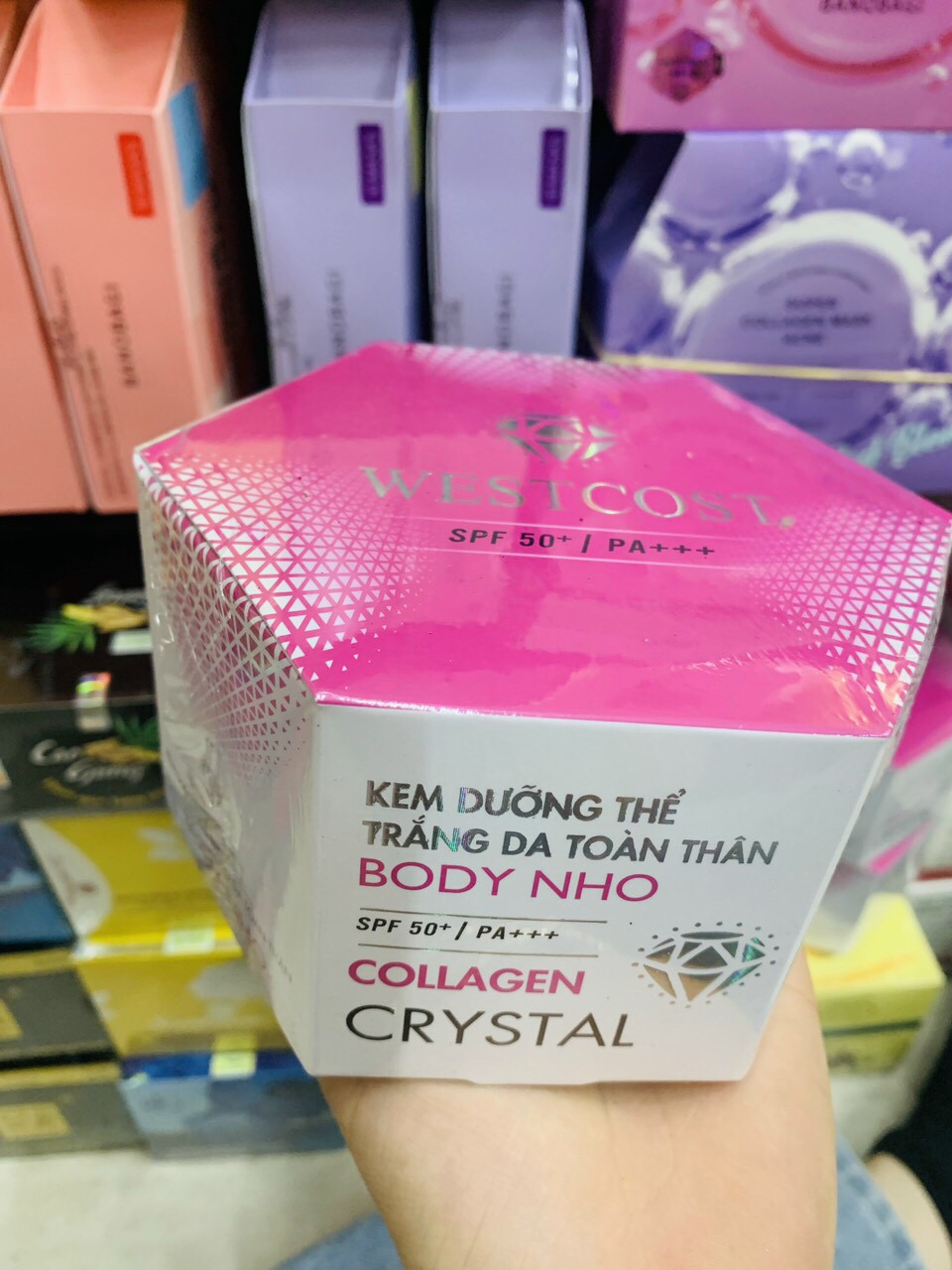Kem dưỡng thể trắng da nho westcost collagen crystal spf50+ pa+++