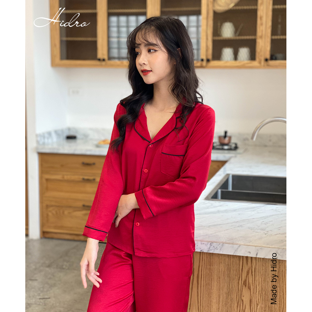 HIDRO Bộ pijama tằm trơn