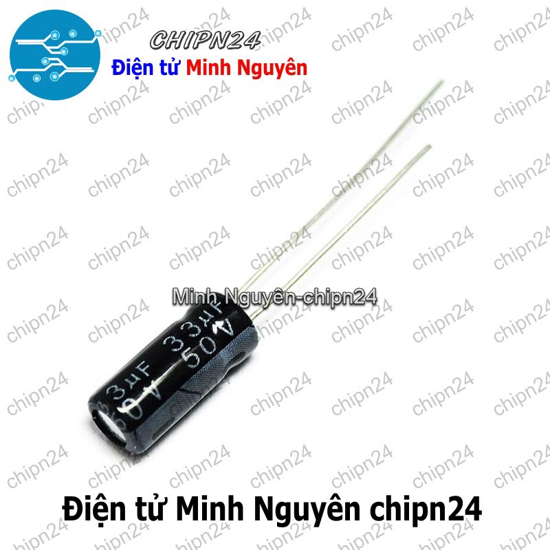 [25 con] (F248) Tụ hóa 33uF 50V Đen (5x11mm) - HH000696