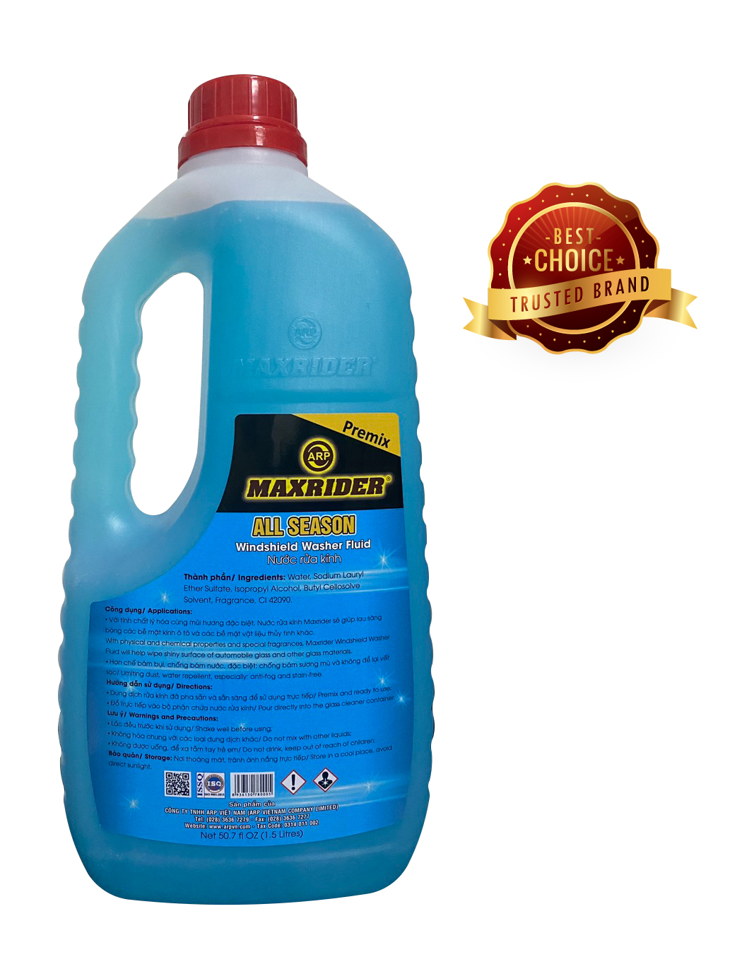 💯NƯỚC RỬA KÍNH PHA SẴN - MAXRIDER WINDSHIELD WASHER FLUID (1.5 Litres)