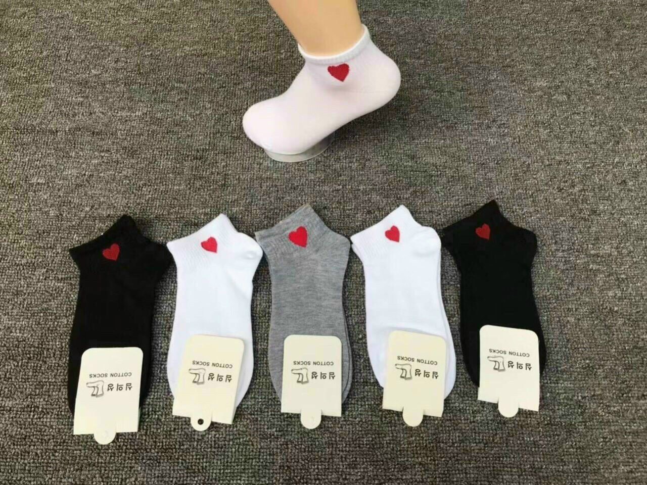 Tất tim cổ ngắn set 5 đôi