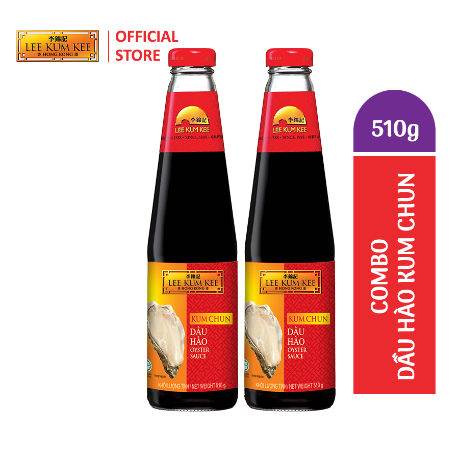 [Đơn 150K Tặng Gói Sốt] Combo 2 chai dầu hào LEE KUM KEE KUM CHUN OYSTER SAUCE chai thủy tinh 510 gram
