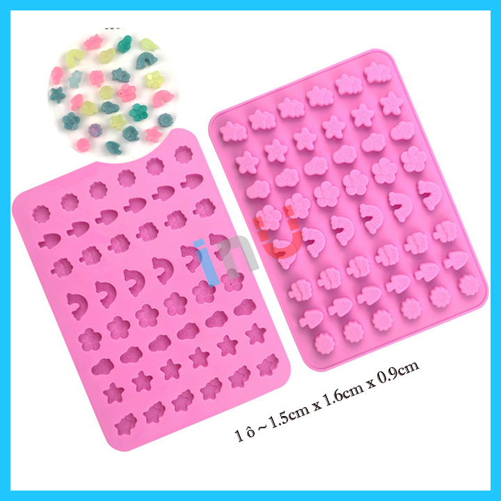 [HCM]Khuôn silicon hình thú rừng cây hoa lá làm kẹo dẻo kẹo chip chip cho bé