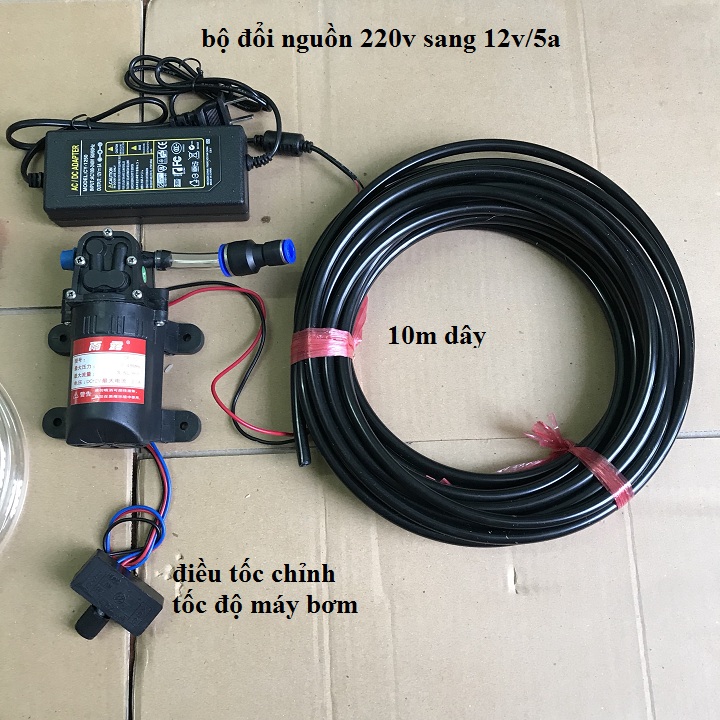 bộ máy phun sương tưới lan,làm mát 10 béc