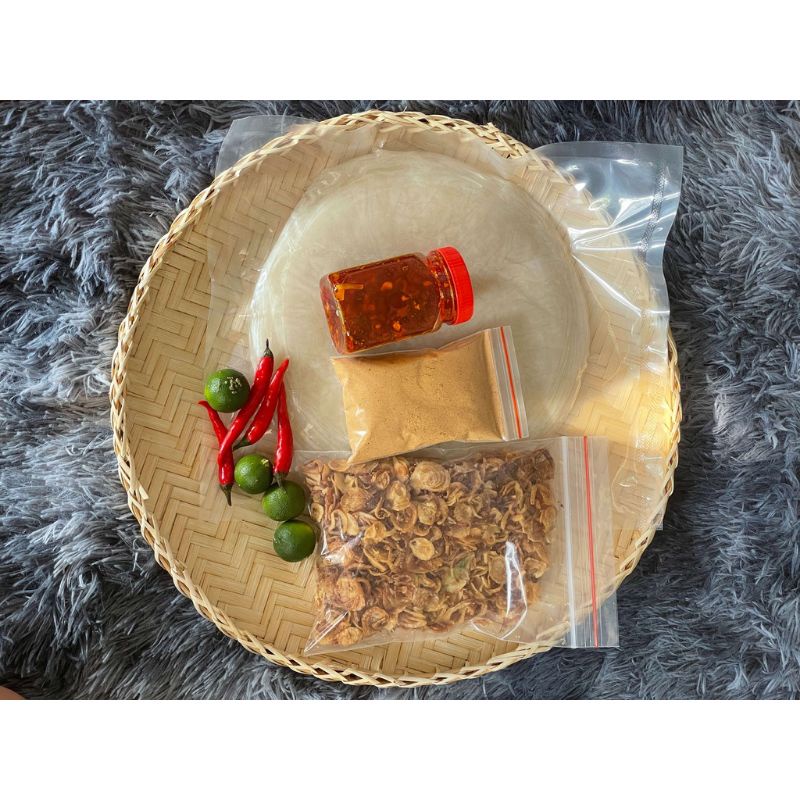 (Đóng set theo yêu cầu) Bánh Tráng Bơ Muối Hành Phi , Bánh Tráng Chấm Sate Hành Phi