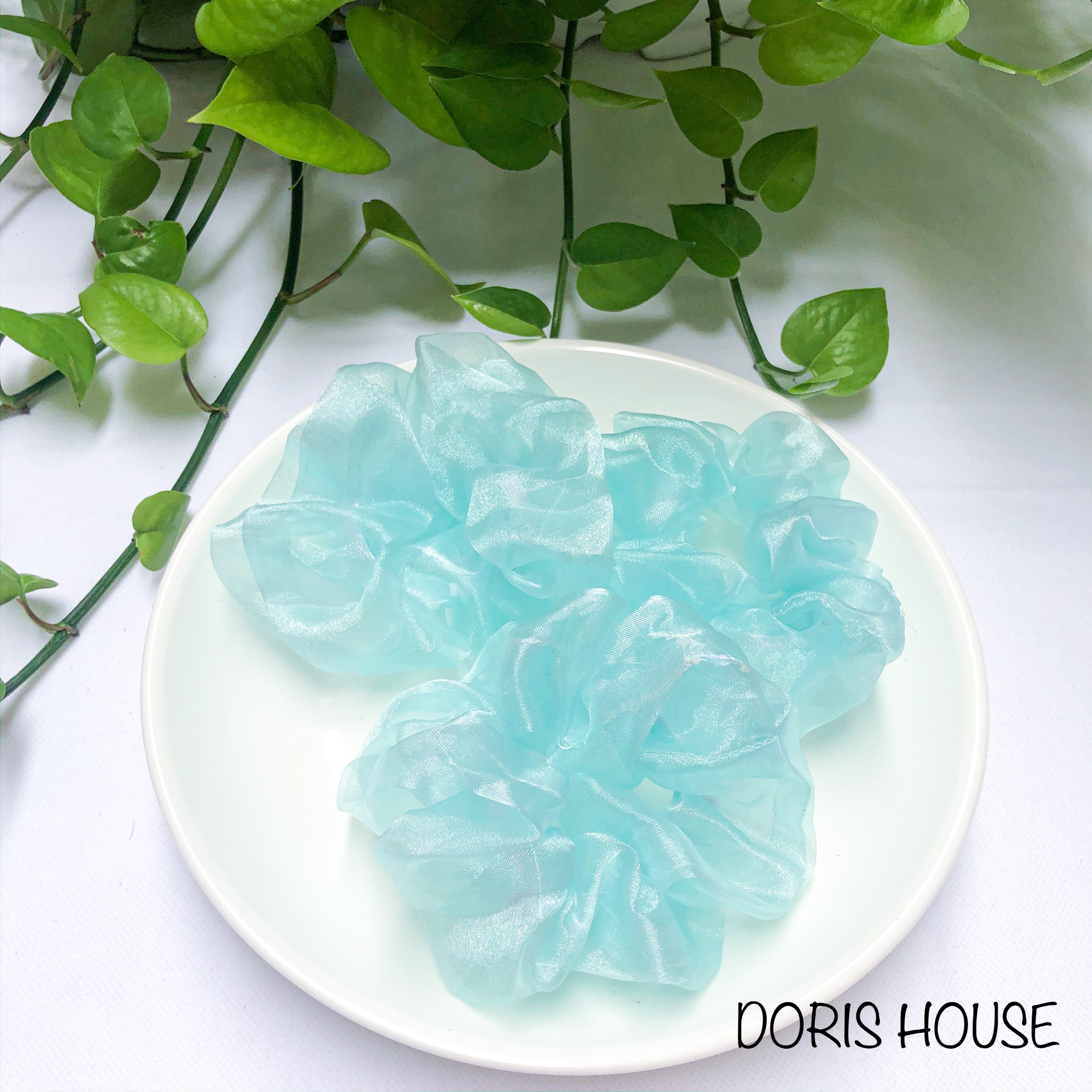 [HCM]Cột tóc Scrunchies Voan Kính xinh xắn