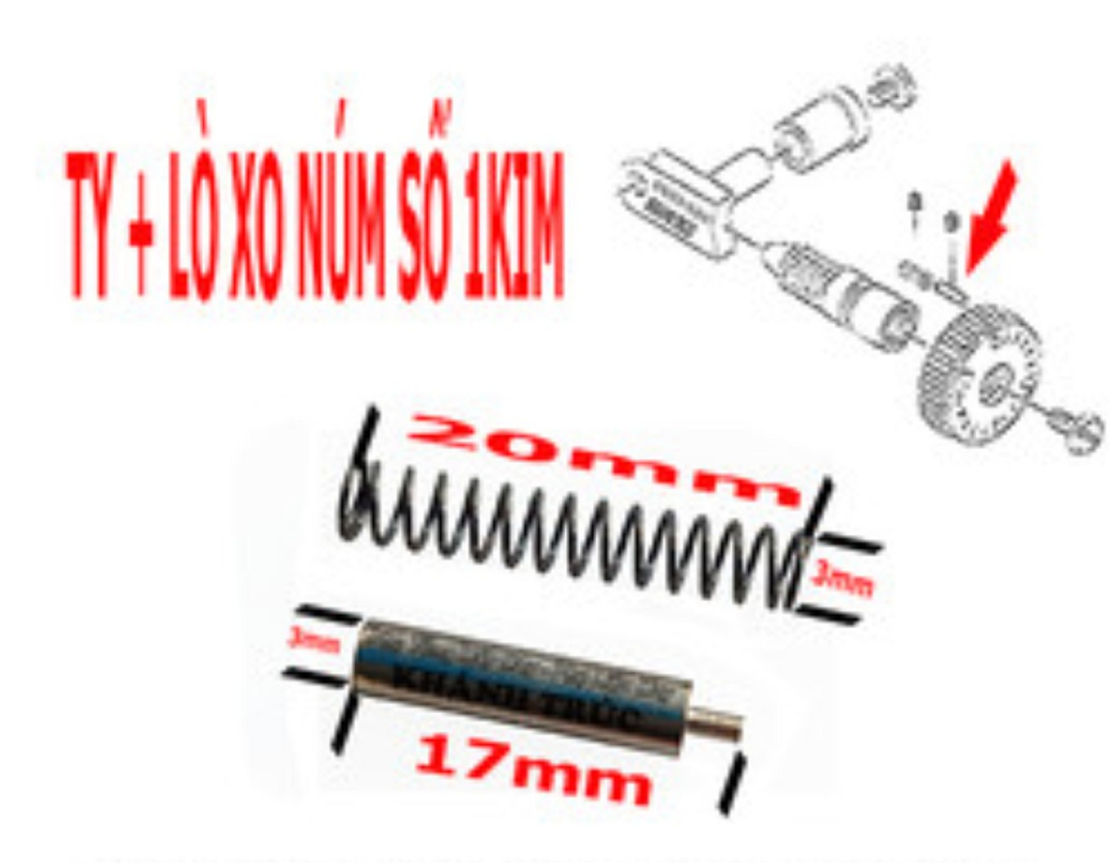 Bộ ty + lò xo núm số máy may công nghiệp 1kim