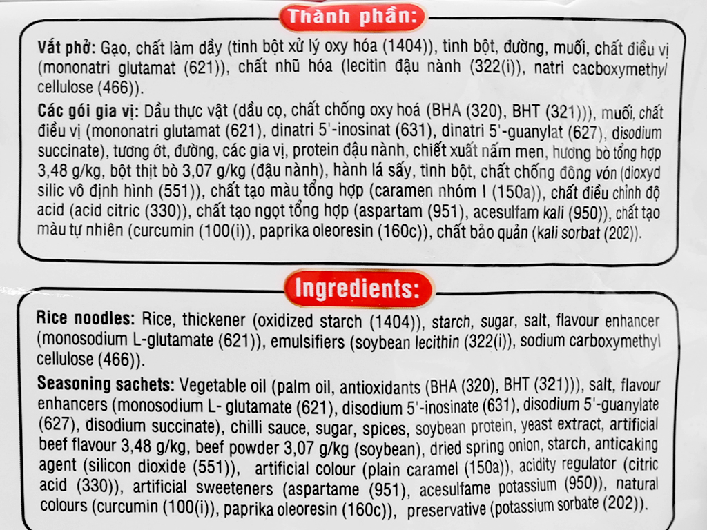 [Chọn vị] Phở Đệ Nhất gói 63g (bò, gà, bò tái lăn...) - Thùng 30 gói - CTY BÁT MUỘI