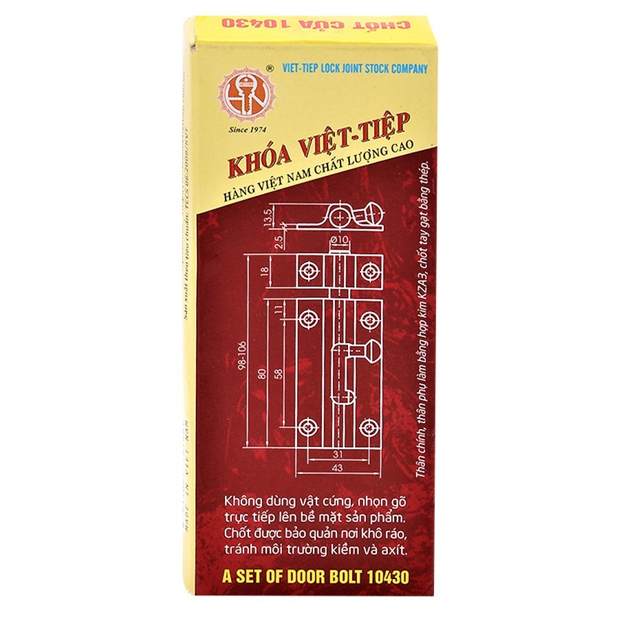 [HCM]chốt cửa việt tiệp 10430