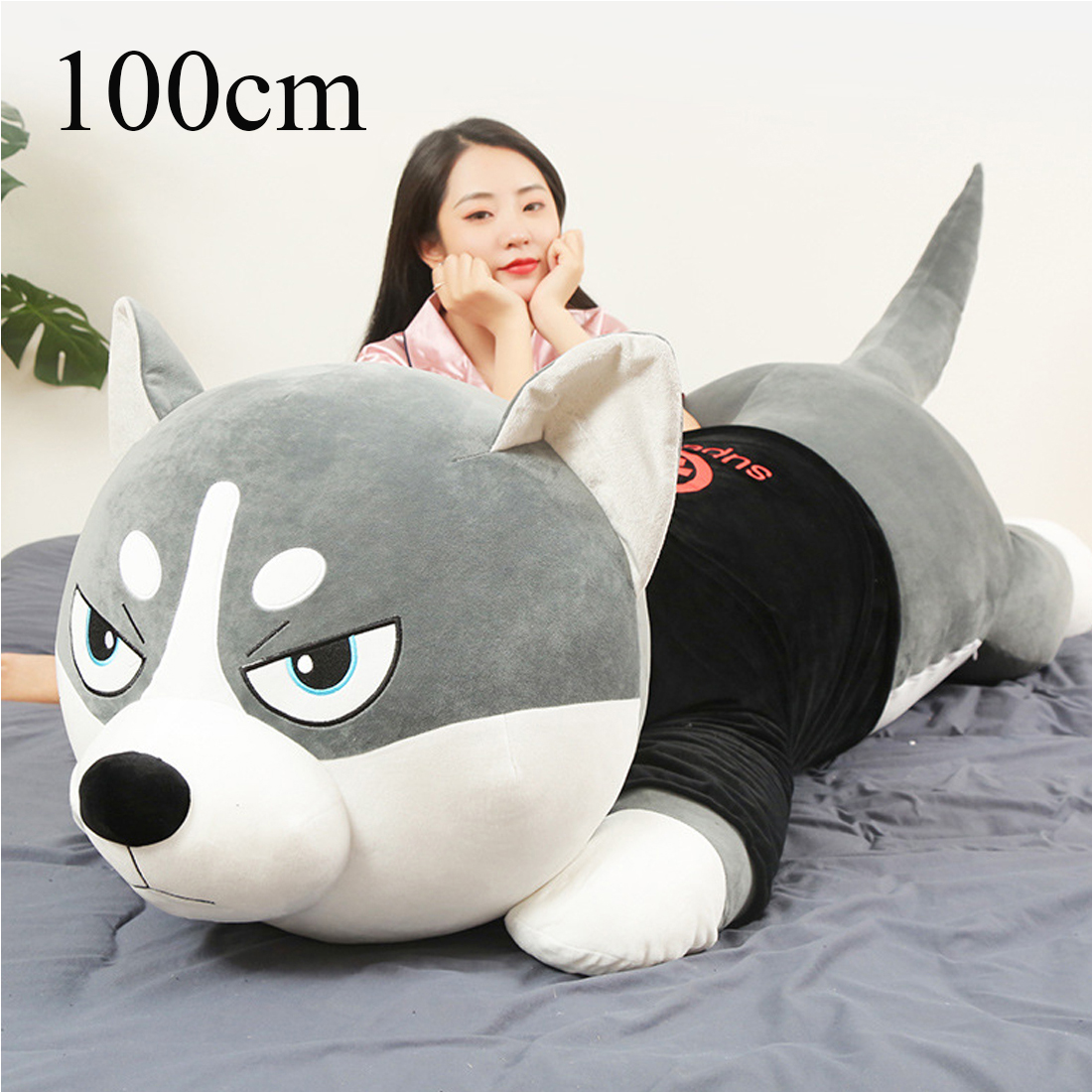chó husky nhồi bông siêu dễ thương