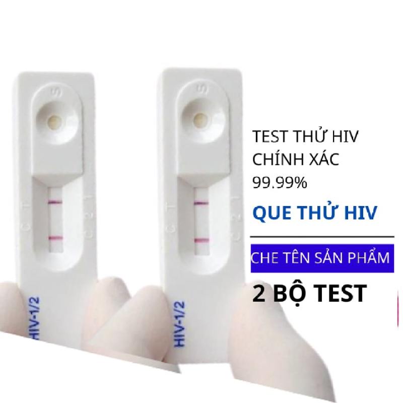 2 que thử HIV bằng máu toàn phần chính xác 99,6% ( che tên sản phẩm)