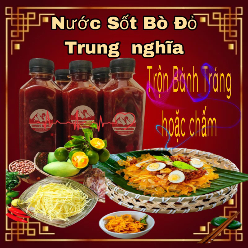 Nước sốt bò đỏ trộn bánh tráng trung nghĩa