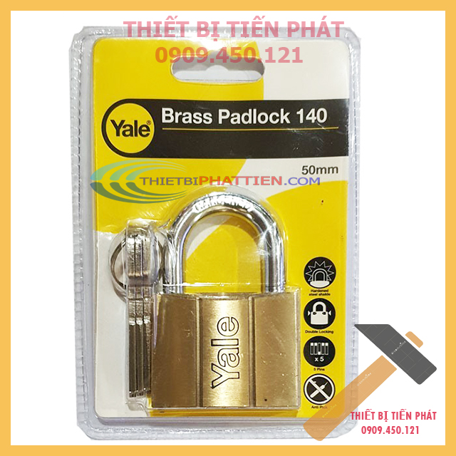 Ổ khóa cửa bấm yale cao cấp thân đông thau full size v140-50mm, 60mm, 70mm chính hãng bh 10 năm