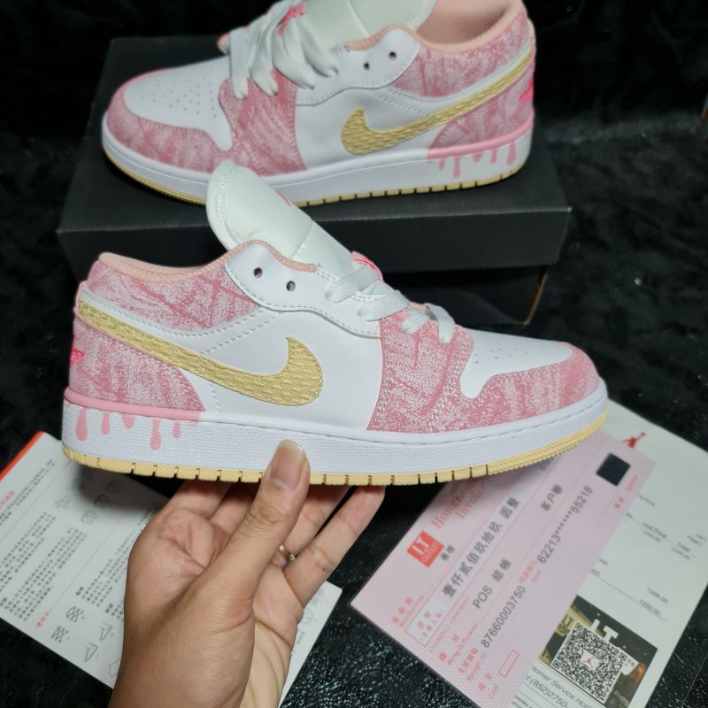 Giày Jordan 1 White Pink Low Trắng Hồng Cổ Thấp Cao Cấp | Lazada.Vn