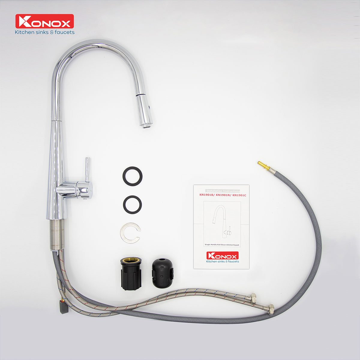 Vòi rửa bát dây rút Konox KN1901C