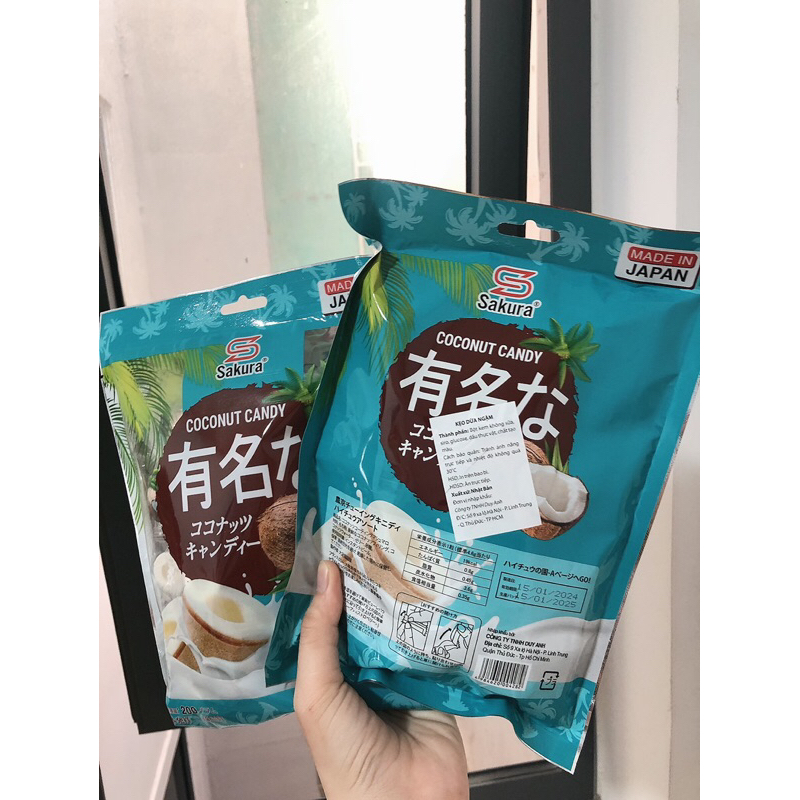 200GR Kẹo Dừa Giòn Sakura Nhật Bản (có loại túi và xá)