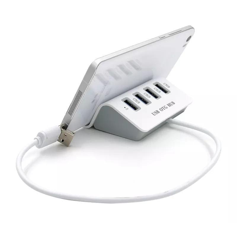 Hub Usb OTG ra 4 cổng USB kiêm giá đỡ cho Điện thoại chất lượng cao