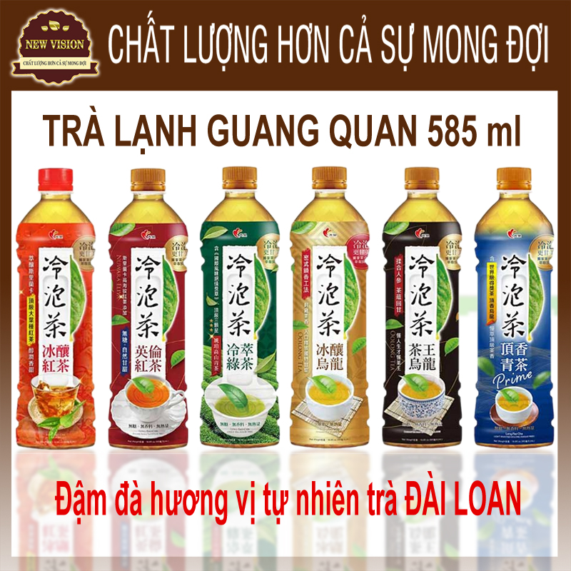 Trà xanh uống liền đóng chai đa vị nhập khẩu đài loan guangquan 585ml - trà xanh đóng chai - trà oolong - hồng trà đóng chai.new vision
