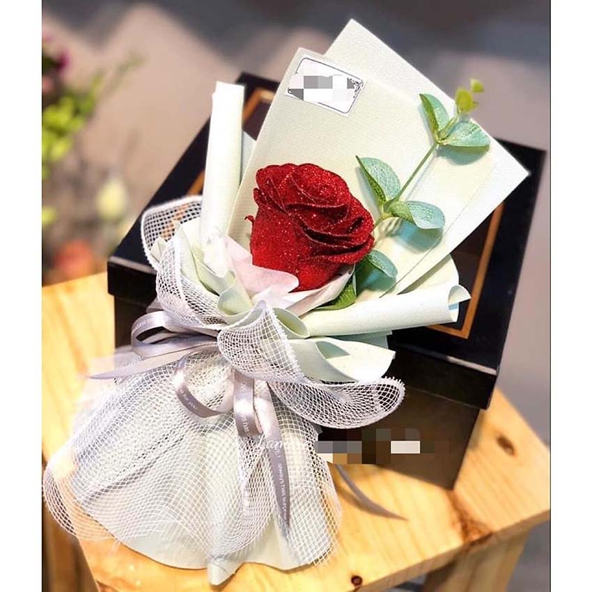 Bó hoa sáp 1 bông- Bó dễ thương, sang trọng, thanh lịch, phù hợp với tất cả lễ, hương thơm dịu nhẹ, - Mango House shop- Tặng kèm 01 thiệp- Bó hoa sáp thơm, bó hoa sáp đẹp, hoa sáp, quà tặng, phụ nữ, hoa sáp, hoa quà tặng