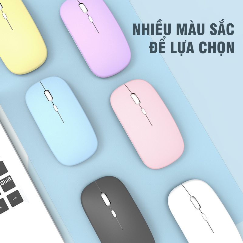 Chuột Bluetooth Không Dây Siêu Mỏng Không Gây Tiếng Ồn 800-1600dpi Cho Laptop, Máy Tính, Máy Tính Bảng, Điện Thoại