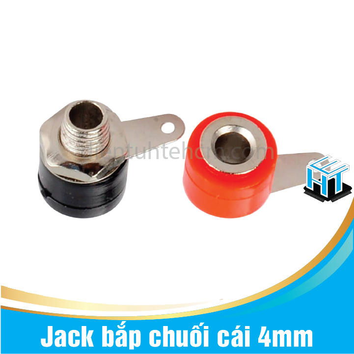 COMBO 2 cặp Jack bắp chuối cái 4mm đen đỏ(2 cái đen + 2 cái đỏ)