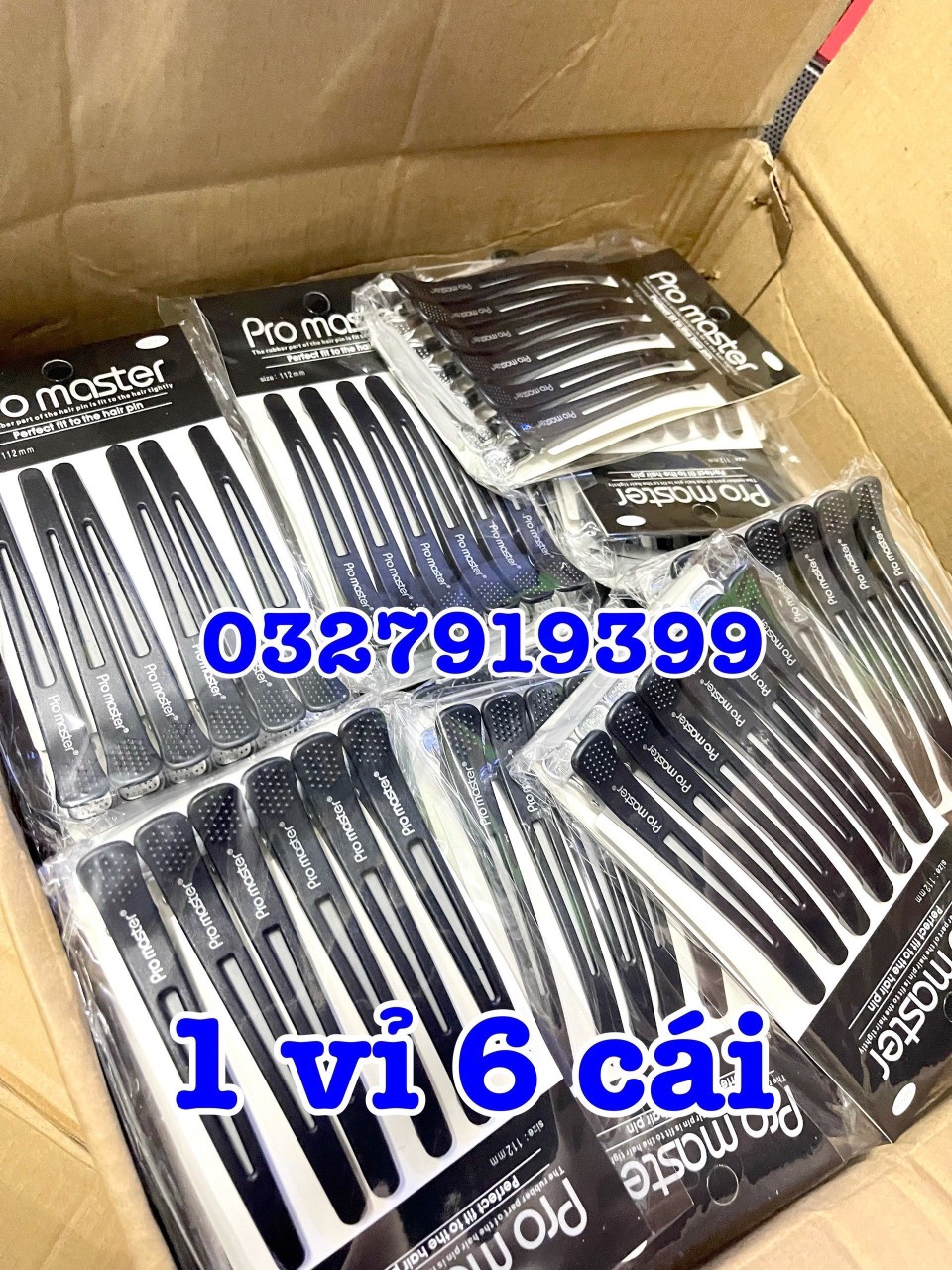 Pro Master Hair Parting Duck Clips B037 Super Strong 1 Blister of 6 Small Clips Easily Divide Hair into Small Curls High Quality