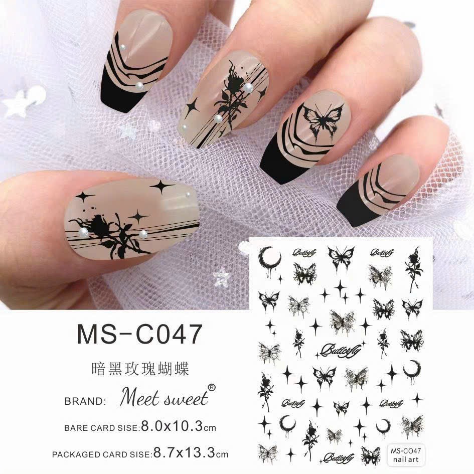 Sticker mẫu bướm 3d miếng dán móng tay nail