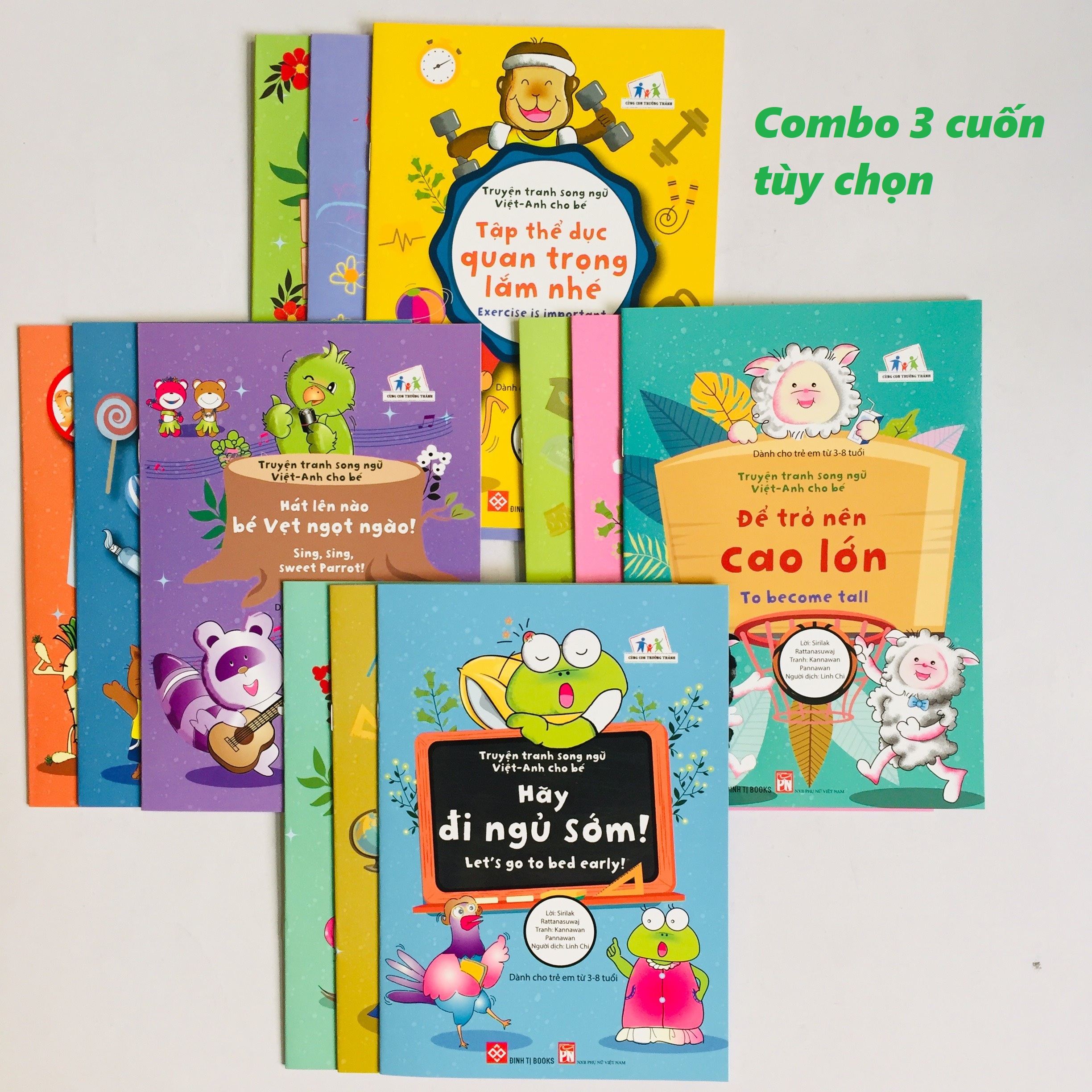 Sách - Combo  3 cuốn Truyện tranh song ngữ Việt - Anh cho bé