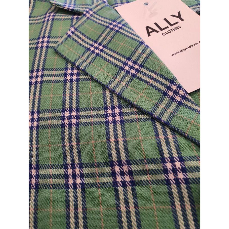 Bộ Vest kẻ xanh bé trai ALLY_K112