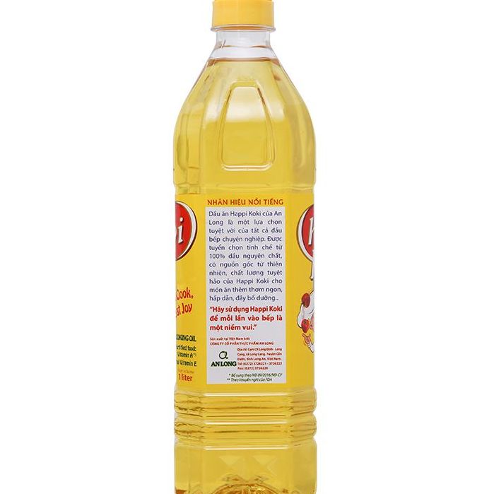 Combo 2 chai dầu ăn cao cấp Happi Koki 1 lít