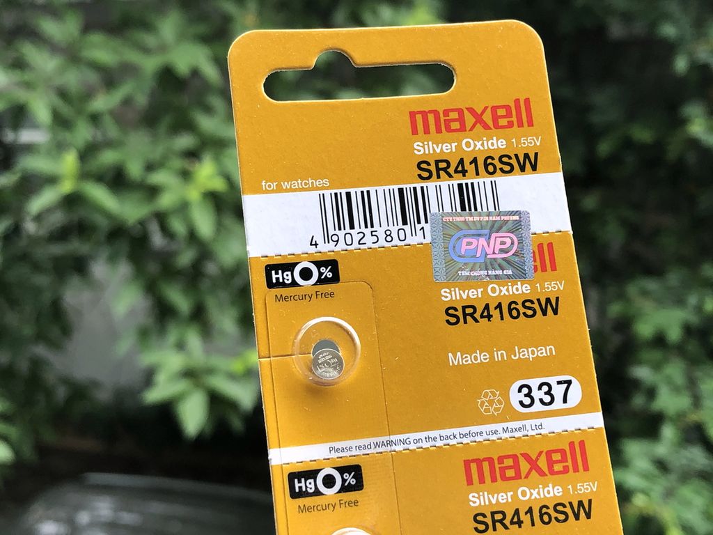 Combo 2 vỉ pin đồng hồ SR416SW 337 Maxell 1.55V (1 vỉ 1 viên)