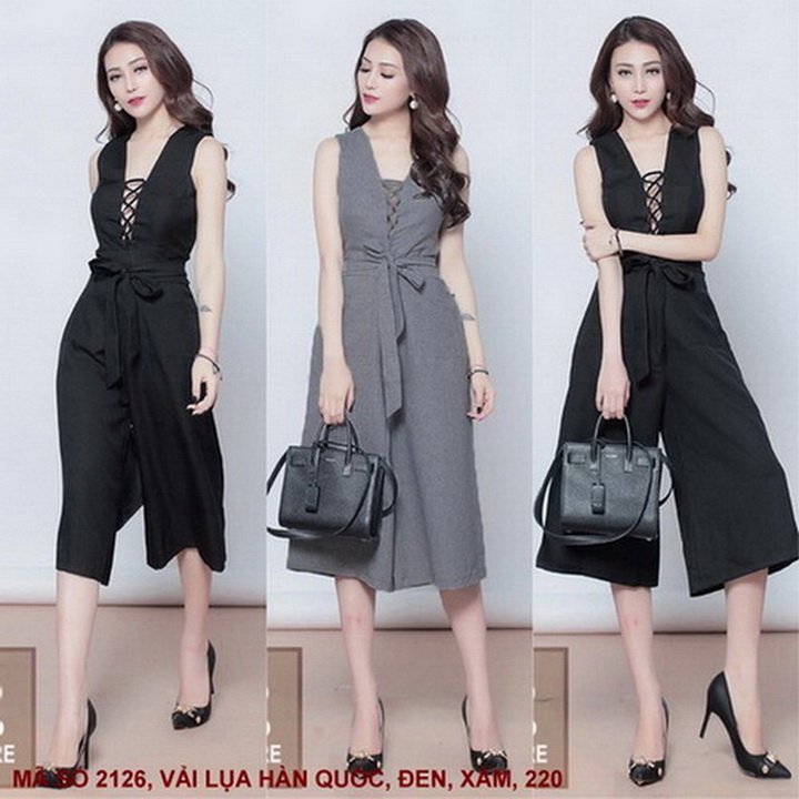 Jumpsuit Dự Tiệc Cá Tính – MS 2126 – Thắt Dây Ngực, Quần Lửng Có Túi Tiện Dụng | MYDU SHOP