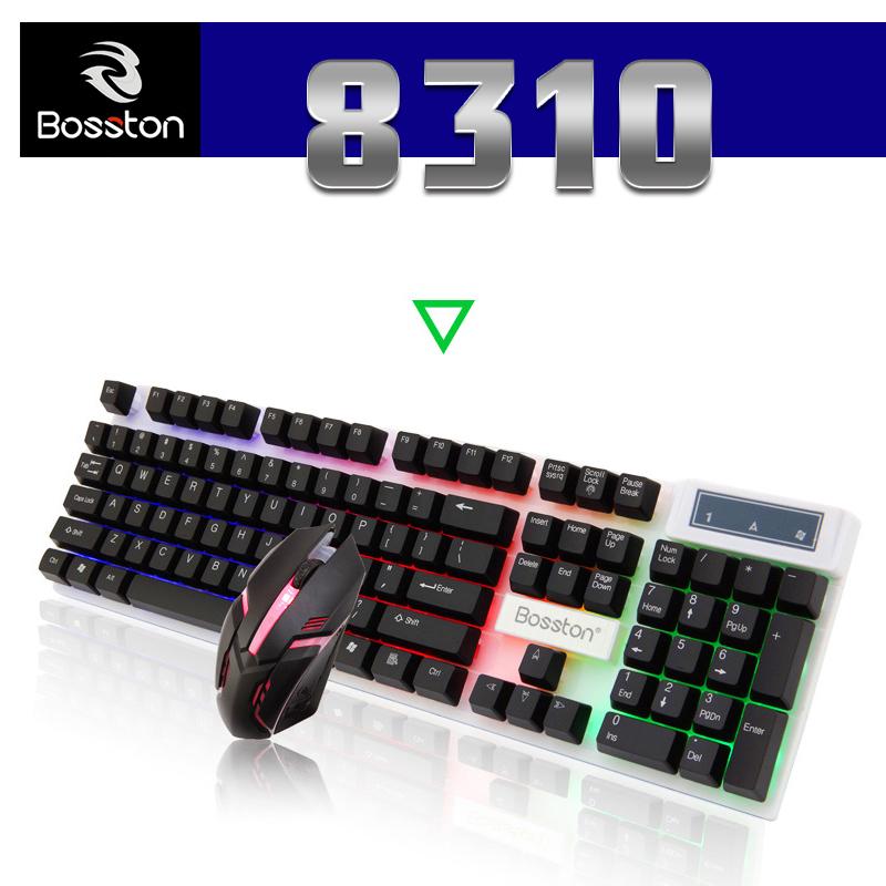 Bộ bàn phím giả cơ và chuột Led Bosston 8310 , combo chuột bàn phím game , bàn phím chơi game , chuột game , ban phim chuot , ban phim , gaming , ban phim co, chuot led , ban phim led