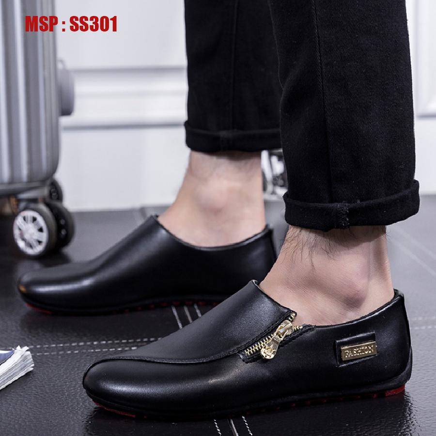 (SIÊU HOT) Giày Lười  Da Nam Hàn Quốc Màu Đen SS30011