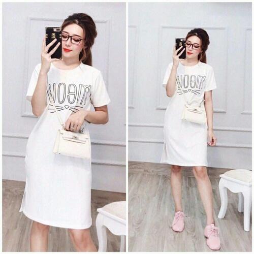 Đầm Suông Nữ in chữ Mèow