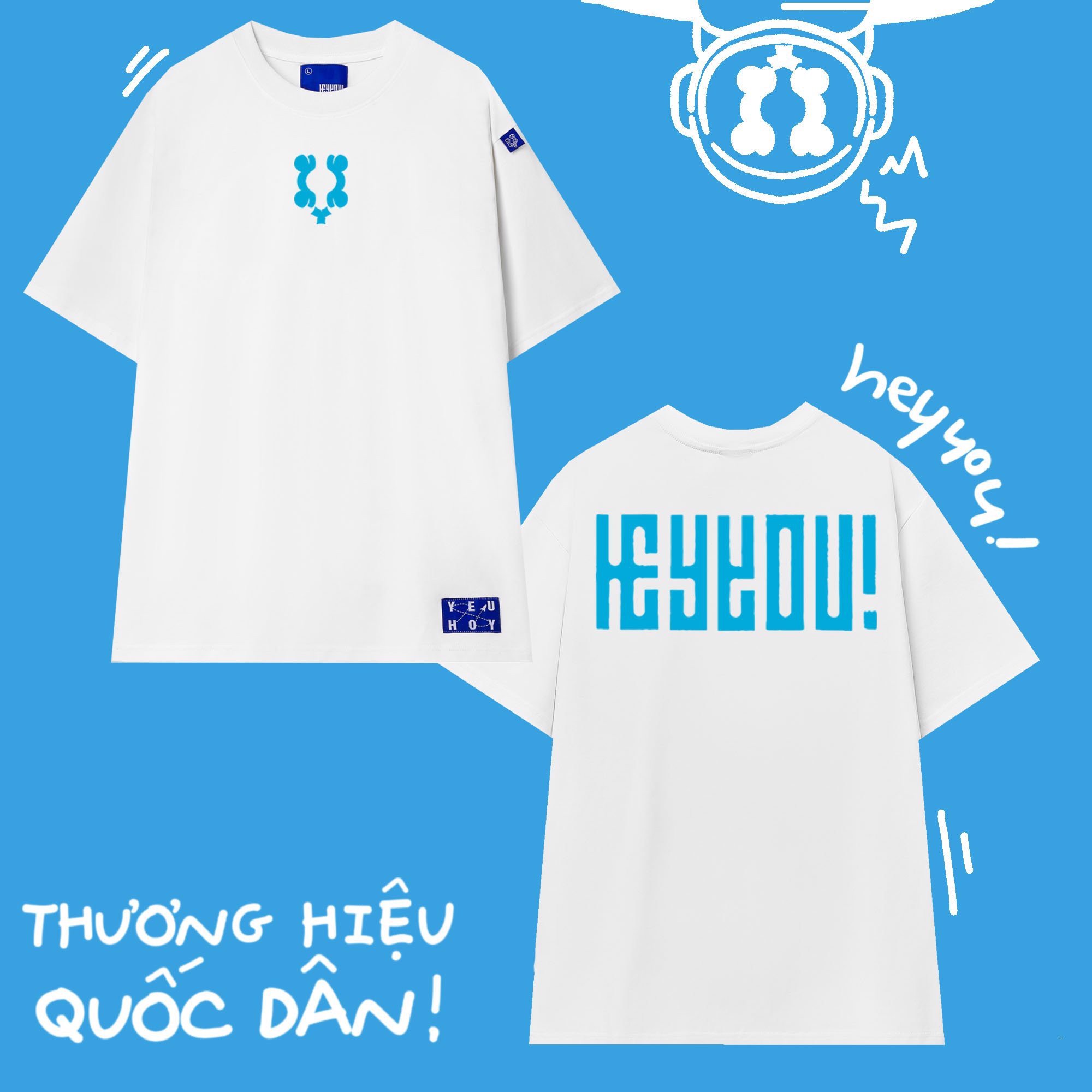 Mỹ Bazic ÁO THUN HEYYOU BASIC BLUE TEE !