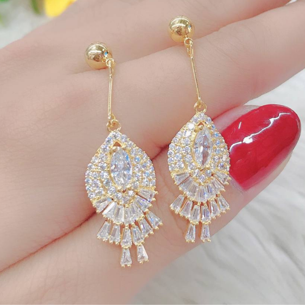 Bông tai nữ mạ Vàng đính Đá ( 01 Đôi) M2 10.12